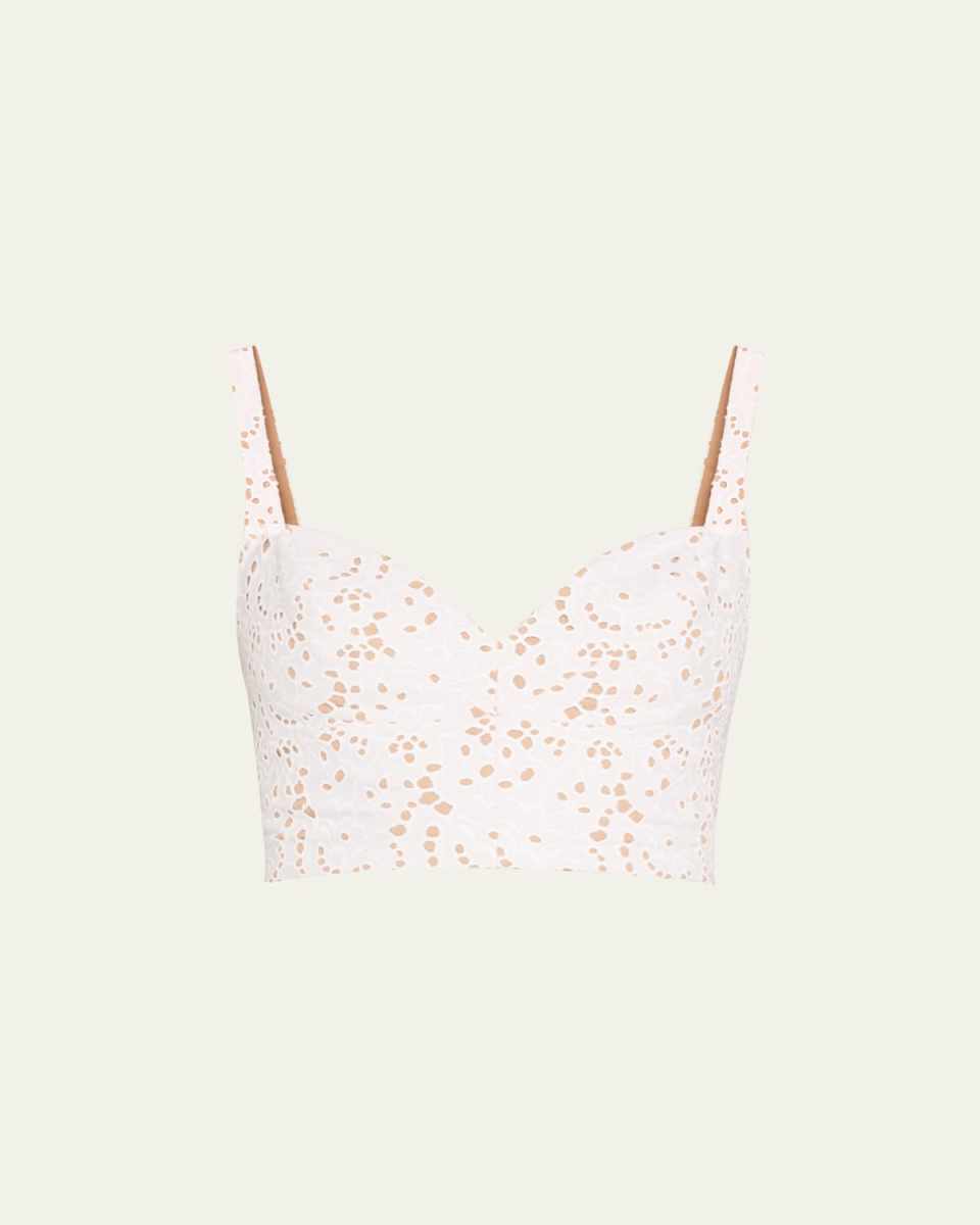 Broderie Anglaise Crop Bustier Top